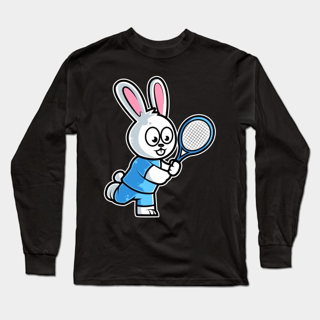 Rabbit Tennis Player Funny Coach Bunny product Long Sleeve T-Shirt by theodoros20